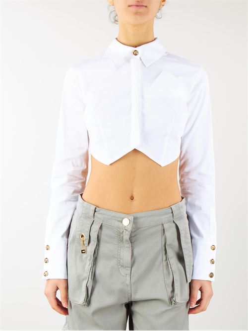 Cropped cotton poplin shirt Elisabetta Franchi ELISABETTA FRANCHI | Shirt | CA01941E2100